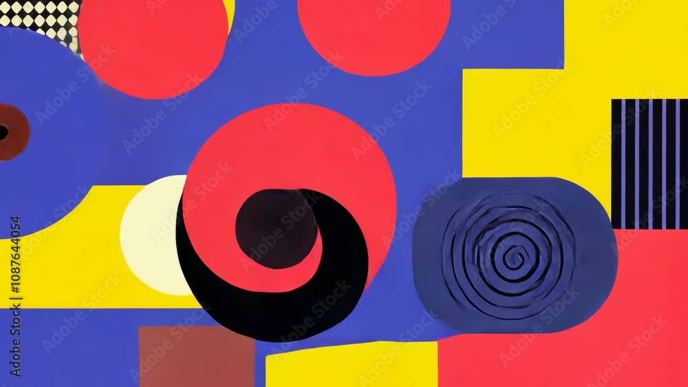 Poster brutalist geometric shapes, modern symbols. groovy checkered pattern, distorted tiled grid. simple e