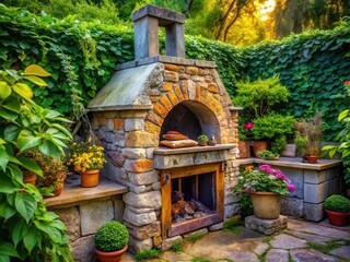 Hidden gem: a backyard stone oven grill, perfect for urban explorers.  A culinary adventure awaits.