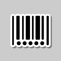 Barcode simple icon vector. Flat design. Sticker with shadow on gray background