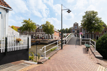 Picturesque center of the Frisian town of Dokkum in the Netherlands.