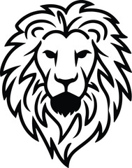 Silhouette Lion Head Black Vector 