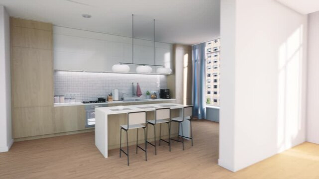 Dynamic 3d Interior Design Process, Virtual Furniture Placement and Online Shopping Integration for a Modern Living Space. Software Transforming Empty Rooms Into Stylish Home