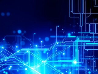 Abstract Digital Circuitry Glowing in the Digital Night. AI Generated