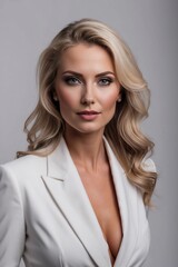 Fototapeta premium Pretty attractive corporate businesswoman over isolated background, beautiful business woman
