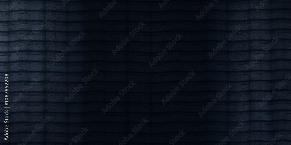 Poster dark blue fabric with textured lines, soft light filtering through.