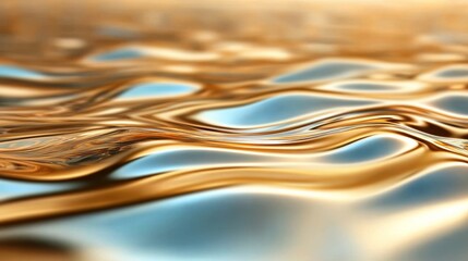 Liquid Gold: Abstract, ethereal, and mesmerizing, this image captures the rippling, shimmering surface of golden liquid, evoking a sense of luxury, opulence, and fluidity.  