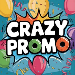 Obraz premium Crazy Promo Balloons Celebrate Festive Sale Event