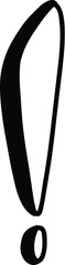 Doodle exclamation mark. Hand drawn punctuation marks and exclamatory symbols, sketch pencil ink scribble notes exclamation icon. Vector isolated icon on white background
