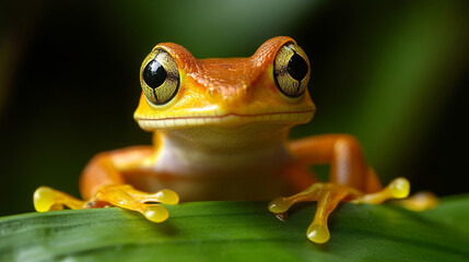 Obraz premium Golden Frog Amazon Rainforest Reptile Wildlife Photography