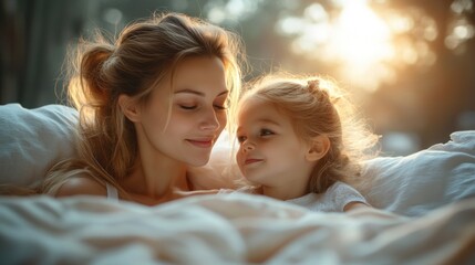 Mother managing her childrens morning routine while preparing for work, illustrating the busy start to the day for many families