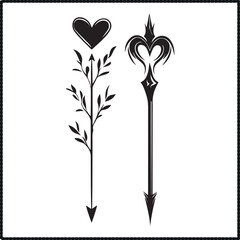 Love Arrow Silhouette, Cupid and Romance Art