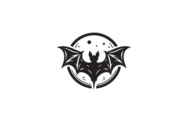 bat silhouette vector outline art illustration logo design
