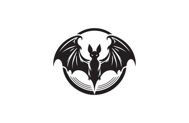 bat silhouette vector outline art illustration logo design