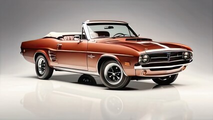 vintage car isolated on white