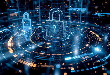 Cybersecurity Cloud Data Protection and Information Privacy Concept.