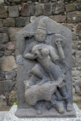 Reliefs in Daulatabad fort, Maharashtra, India