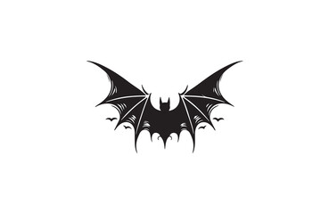 bat silhouette vector outline art illustration logo design