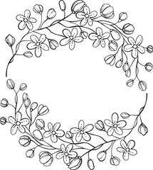 Floral borders and dividers. Elegant decorative green plants frames and monogram ornamental dividers for wedding invitation card. Vector isolated icon on white background