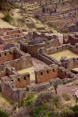 Obraz premium The Pisac Ruins are one of the most significant and well-preserved Incan archaeological sites in the Sacred Valley of Peru. Located above the town of Pisac, these ruins offer a fascinating .