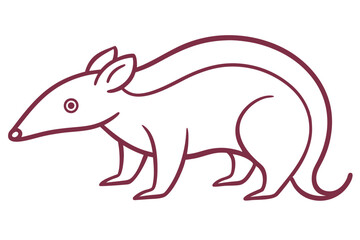 Minimalist Line Drawing of a Tenrec Simple and Elegant Animal Art