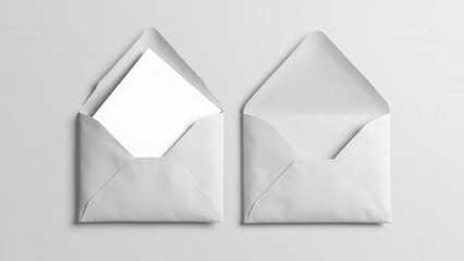 A stylish black envelope mockup featuring open and closed designs, perfect for showcasing luxury branding.