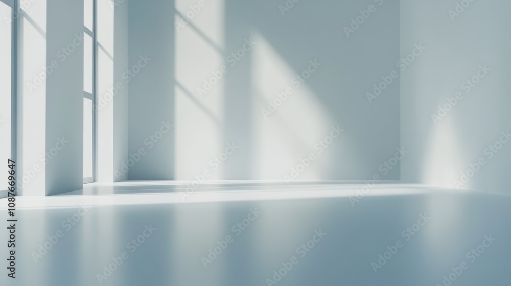Poster pure white background with realistic lighting, smooth and detailed with soft shadows, ready for text