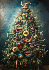 Fototapeta premium christmas tree monster.