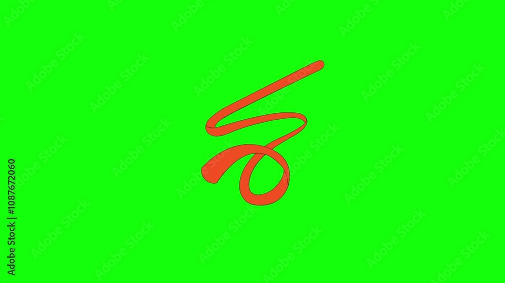 Poster orange line animation isolated on transparent background.