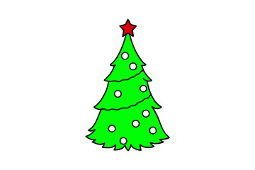 abstract Christmas tree decoration item on vector art happy merry christmas day. 