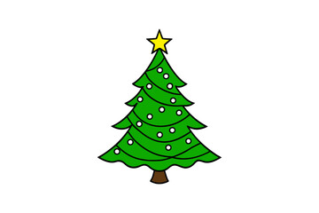 christmas tree isolated on white christmas tree vector for merry christmas day decoration item vector art logo icon.
