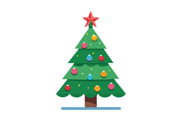 christmas tree vector for merry christmas day decoration item vector art logo icon isolated on background.