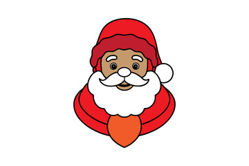 Christmas day santa claus cartoon illustration vector logo icon merry Christmas.