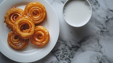 Milk and jalebi make quite the classic combination the sweetness of the jalebi pairs wonderfully with the creaminess of milk