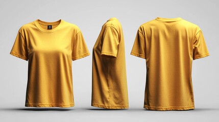 Yellow Ringer T-shirt Mockup. Generative AI