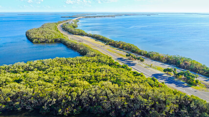 Fort De Soto Park in St Petersburg Clearwater Florida - aerial view
