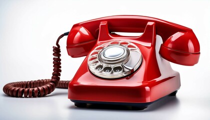 red vintage telephone