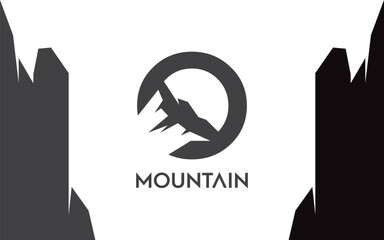 O Letter logo mountain for identity. letter templatef or your brand