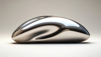 Reflective metallic surface, shiny and smooth, adding a futuristic touch