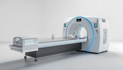 Fototapeta premium Computed tomography or computed axial tomography scan machine in hospital room