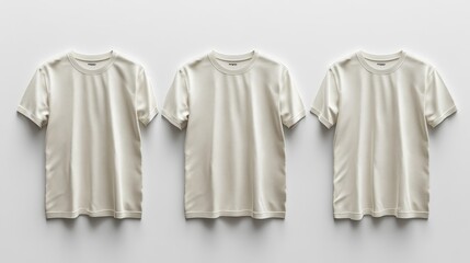 Embroidered Tee T-shirt in Beige Color. Generative AI