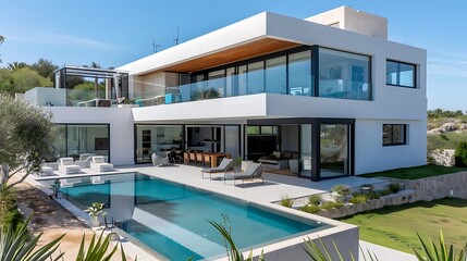 Obraz premium Modern villa with swimming pool