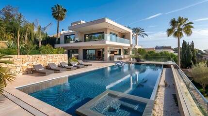 Fototapeta premium Modern villa with swimming pool