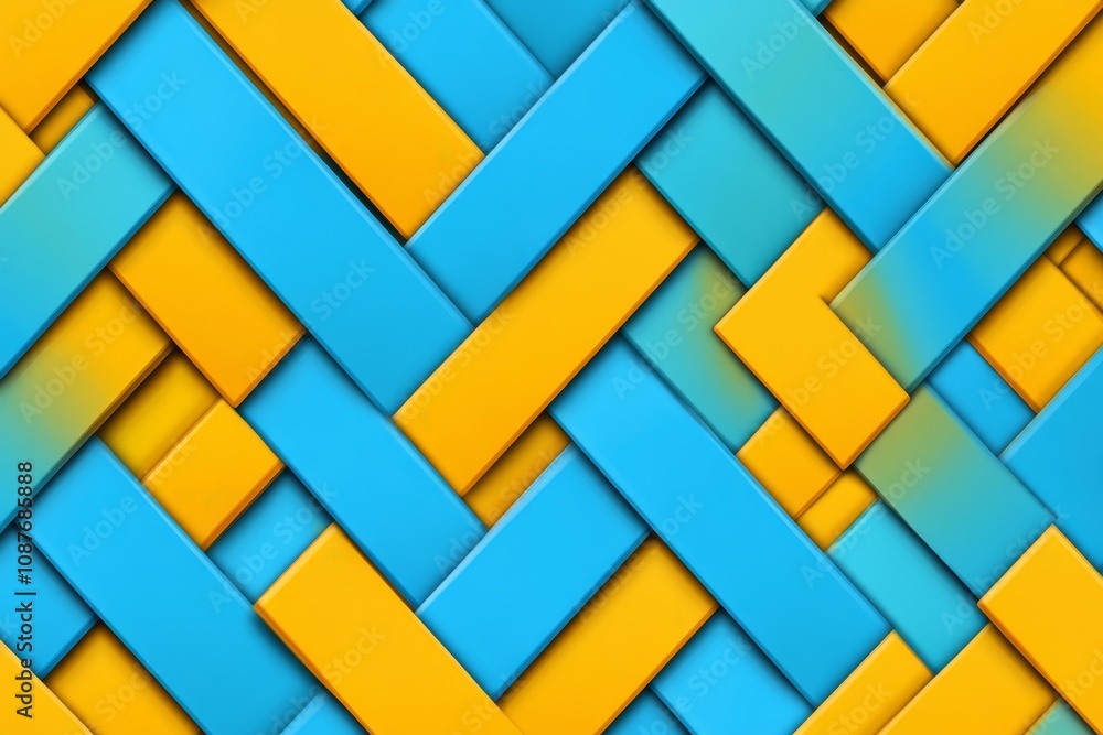 Aufkleber Simple overlapping geometric shapes creating a modern, abstract structure on a plain background