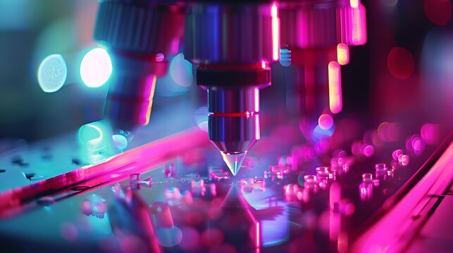 A close-up of a flow cytometer analyzing cell samples. --ar 169 --v 6.0