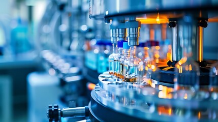 A close-up of a high-performance liquid chromatography (HPLC) system in operation.
