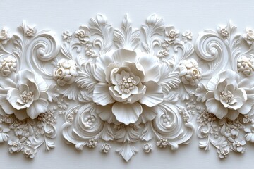 Elegant lace pattern isolated on a white background. Generative AI