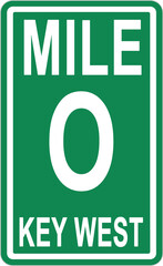 Key West mile 0 sign