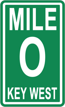 Key West mile 0 sign