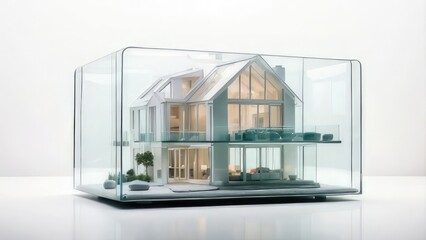 3d model of a house in a cage