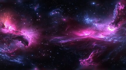 Obraz premium Equirectangular 360-degree projection of a space background.